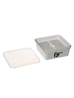 F-FISHING Коробка для наживки+сито+крышка Made in Italy 13,5х13,5х5,5см