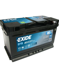 АККУМУЛЯТОР АВТОМОБИЛЬНЫЙ EXIDE EFB EL800 R+ 80Ah 800А (En)