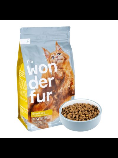 Wonderfur Sterilised Курица/индейка для кошек 400 гр