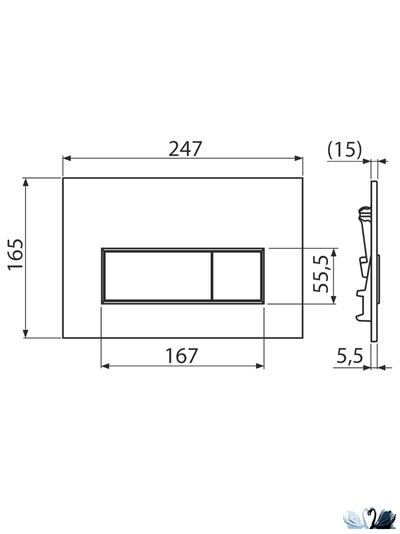 Инсталляция Alcadrain AM101/1120-4:1 RU M578-0001 SET 4v1 с черной клавишей смыва