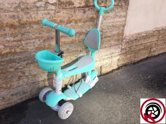 Самокат-каталка Scooter 3 в 1 с ручкой Мятный