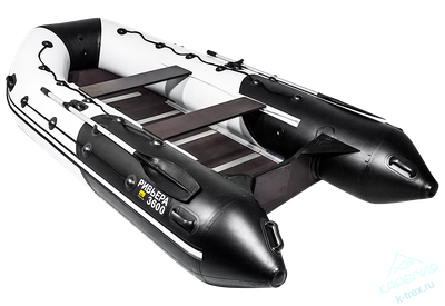 Лодка ПВХ Мастер Лодок Ривьера Максима 3600СК "Комби" Св.Серый / Чёрный