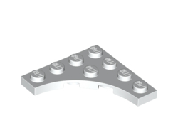 Plate, Modified 4 x 4 with 3 x 3 Curved Cutout, White (35044 / 6254335)