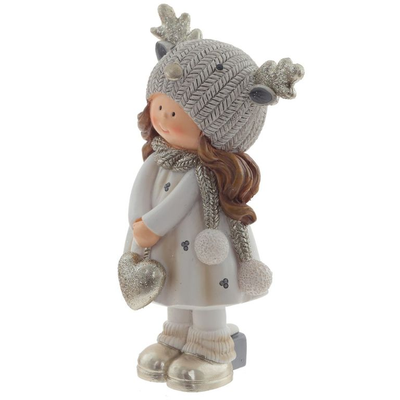 Фигурка декоративная , L6 W5 H11 см, Девочка с сердцем в руках