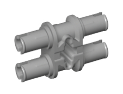 Technic, Pin Double with Axle Hole with Squared Pin Holes, Light Bluish Gray (65098 / 6315900)