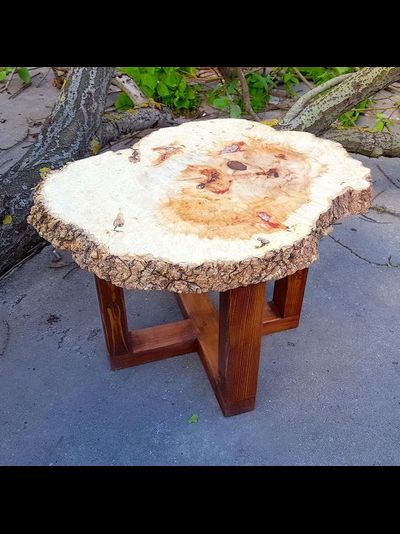 столик из спила ясеня