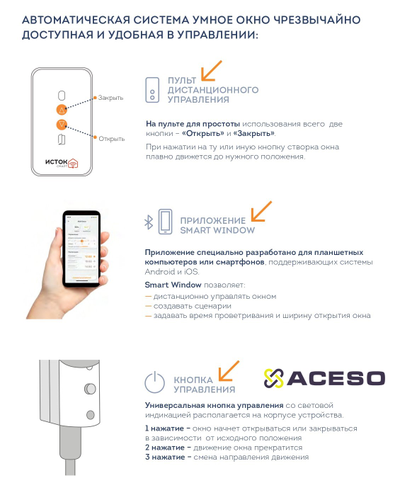 Умное окно - автоматическая система проветривания помещения, доводчик на окно
