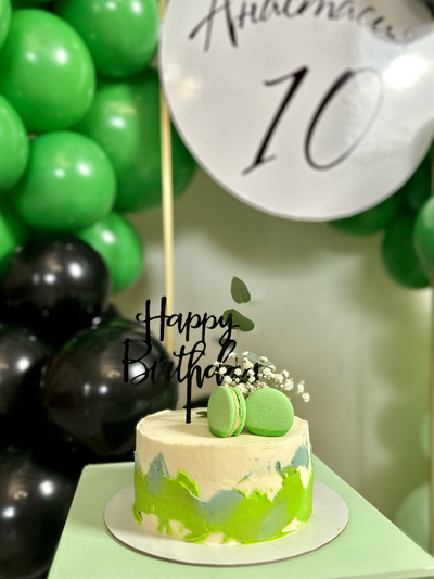 Оформление детского дня рождения в зелёном стиле № 1452