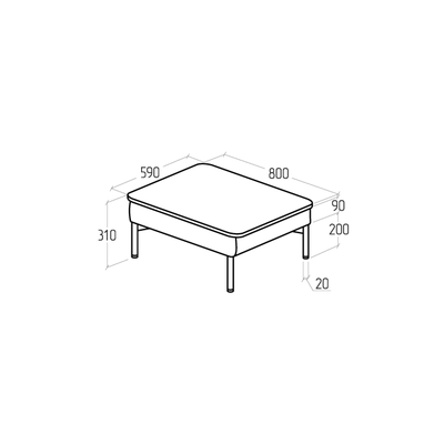 Столик Everprof Gamma одноместный Экокожа Черный ЛДСП Венге