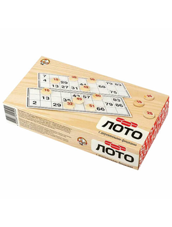 Игра настольная "Лото", с деревянными фишками, 90 деревянных фишек, 24 карточки, 10 КОРОЛЕВСТВО, 02950