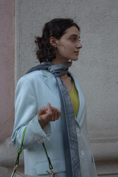 Дизайнерский палантин "Лондонский туман" 50х180 см