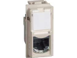 Розетка RJ45 категории 5e UTP Bticino Living Now, механизм цвет песочный - KM4279C5E