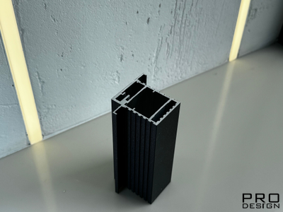 Алюминиевый короб для скрытых дверей Pro Design PANEL REVERS Черный RAL 9005