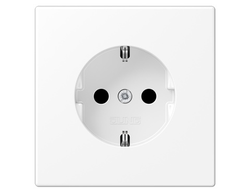 Розетка с заземлением 16A 250V со шторками, белый матовый LS1520KIWWM