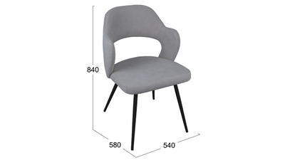 Стул СИЭТЛ Черный муар/Велюр DREAM Grey (серый)