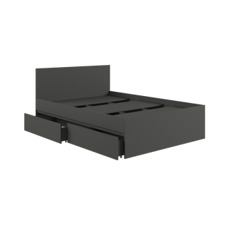 Мадера Кровать с ящиками К1.4М Графит (с настилом)