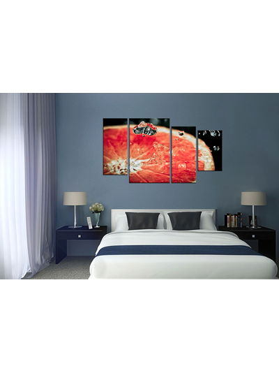 Модульная картина "Капли и цитрус"