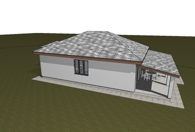 Одноэтажного дом с тремя спальнями 91.27 м² + терраса 31.55 м²(S6)