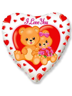 Сердце, влюбленные мишки