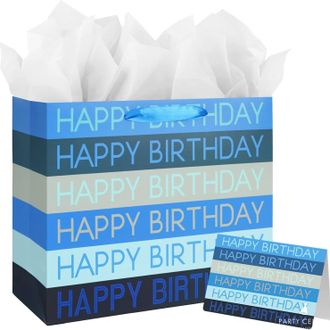 Пакет подарочный с тишью + открытка 33*12*26 см