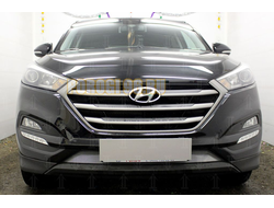 Защита радиатора Hyundai Tucson 2015-2018 chrome низ