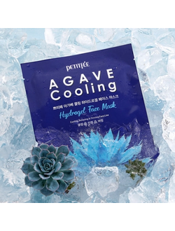 Охлаждающая гидрогелевая маска с экстрактом агавы Petitfee Agave Cooling Hydrogel Face Mask 1шт