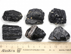 Турмалин чёрный шерл в ассортименте, кристалл /фрагмент кристалла, Бразилия (30-40 мм, 30-36 г) №29750