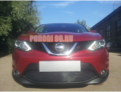 Защита радиатора Nissan Qashqai 2014-2019 black PREMIUM