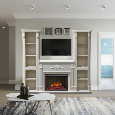 Электрический камин Брукс Элит WT с очагом Sparta 25.5 LED