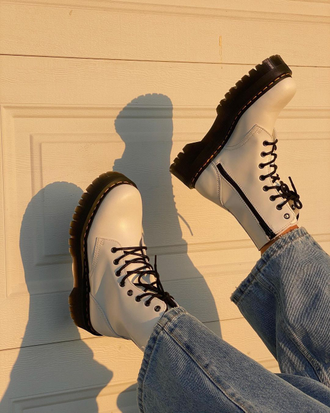 Ботинки Dr. Martens JADON на толстой подошве белые  в Сочи