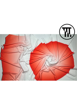 лоскут бифлекс матовый градиент, цв. белый + оранжевый (круг + прямой)