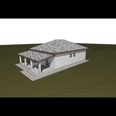 Одноэтажного дом с тремя спальнями 91.27 м² + терраса 31.55 м²(S6)