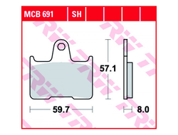 Тормозные колодки задние TRW MCB691 для Honda (Organic Allround)