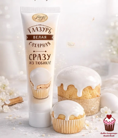 Помадка сахарная для кулича готовая Белая, 120г