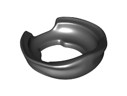 Minifigure Ninja Face Scarf with Notch in Back, Black (24504 / 6173926)