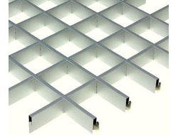 Потолок Грильято ячейка 150х150 цвет Металлик серебристый 0,32мм