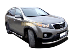 Пороги труба с проступью d76 для Kia Sorento (2009-2012)