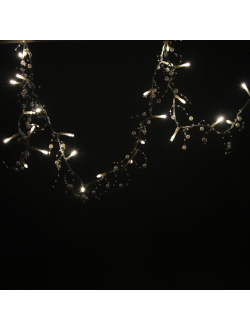 Гирлянда с декором "Жемчужинки", 30 светодиодов, 2.4 м, на батарейках, теплый белый