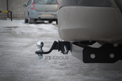 Фаркоп с нерж. накладкой Changan Hunter Plus 2023- PT Group быстросъёмный под квадрат