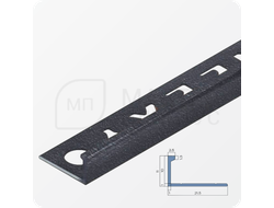 Окантовочный плиточный профиль из алюминия 10 мм. NEEXY PV02-44 SA Муар антрацит  2.7 м.