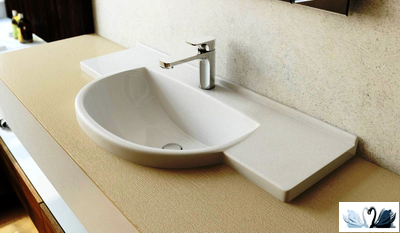 Раковина Эстет Cuba 90 х 43 см мраморная на столешницу