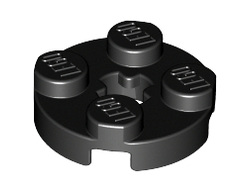 Plate, Round 2 x 2 with Axle Hole, Black (4032 / 403226)