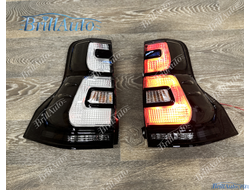 Стопы Toyota Land Cruiser Prado 150 2018+ черные светодиодные