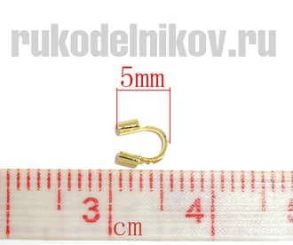 защита от перетирания тросика 5х4 мм, цвет-золото, 10 шт/уп