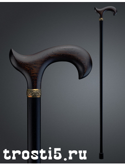 трость формы дерби темно-коричневого цвета с прочным шафтом