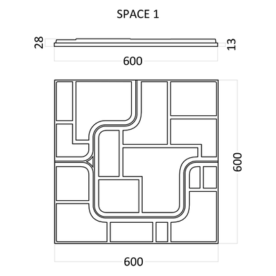 Гипсовая панель SPACE-1 артикул D-0006-1