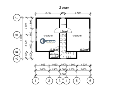 ДЖ-07 ГАБАРИТНЫЕ РАЗМЕРЫ: (8Х6М) 1,5 ЭТАЖА, ОБЩАЯ ПЛОЩАДЬ: 92М²
