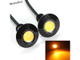 Ходовые огни (дневной свет, ДХО) Глаз Орла, желтые, светодиодные (LED), 18 мм, цена за пару