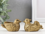 Нэцке полистоун бронза "Уточки-мандаринки" набор 2 шт 3,5х5,5х3 см