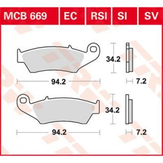 Тормозные колодки TRW MCB669SV для Honda // Suzuki (Sinter Street SV)